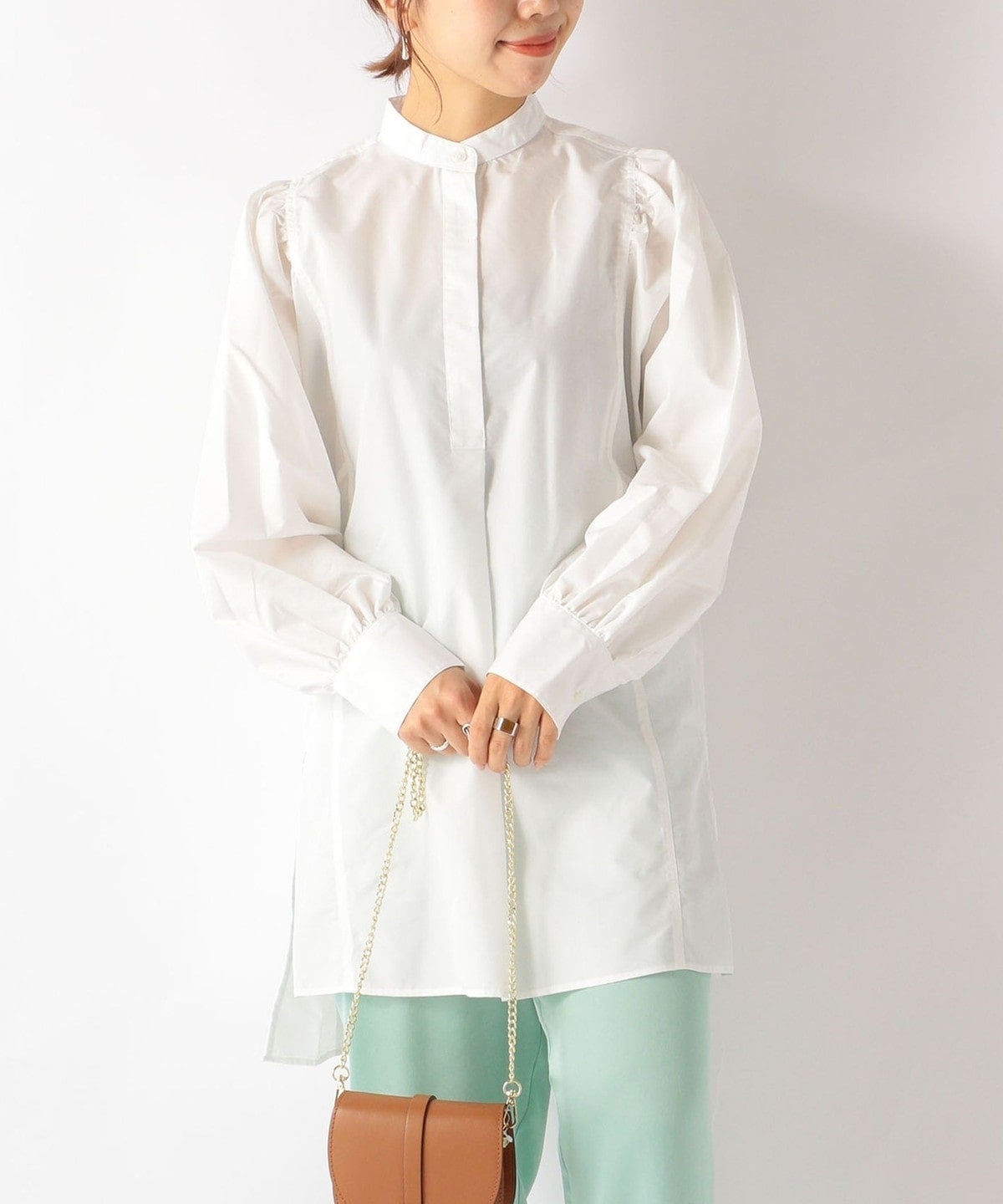 SHIPS any: パフスリーブ ロング シャツ