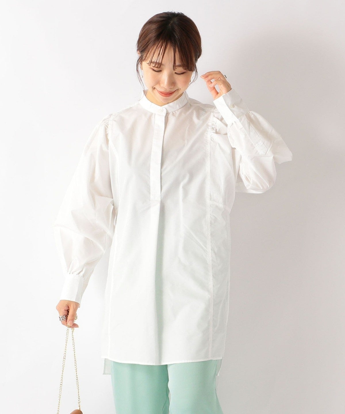 SHIPS any: パフスリーブ ロング シャツ