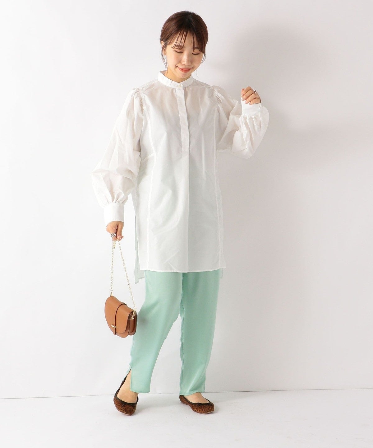 SHIPS any: パフスリーブ ロング シャツ