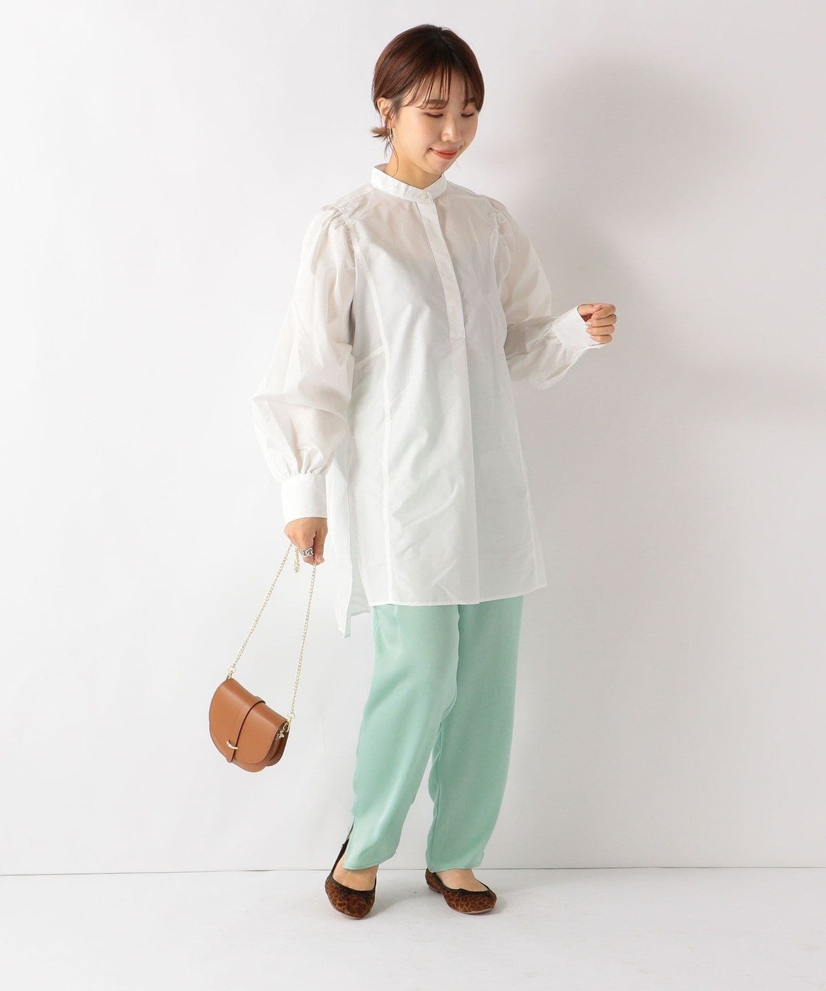 SHIPS any: パフスリーブ ロング シャツ