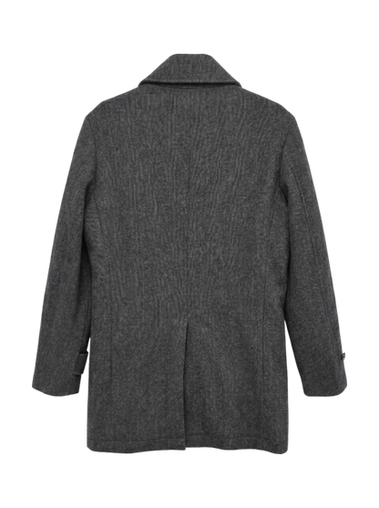 SD: ウール ソリッド カーコート（チャコールグレー）