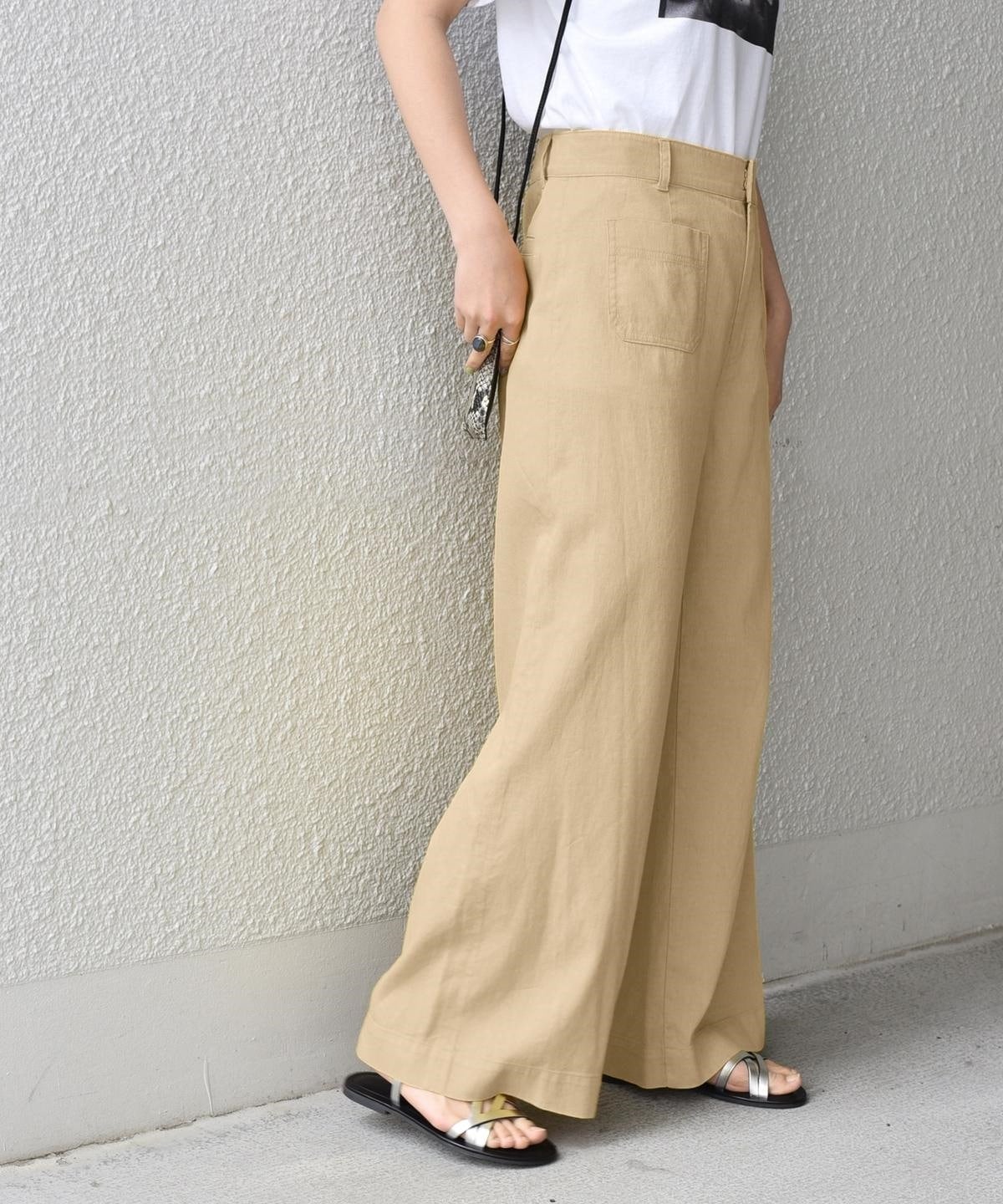 SHIPS any: リネンミックス ポケットパンツ