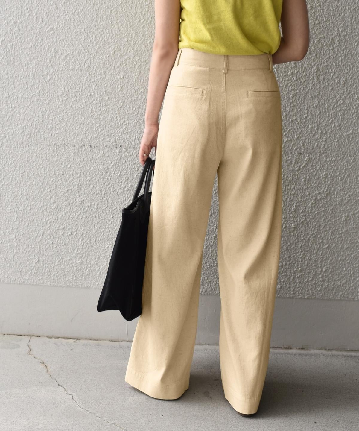 SHIPS any: リネンミックス ポケットパンツ