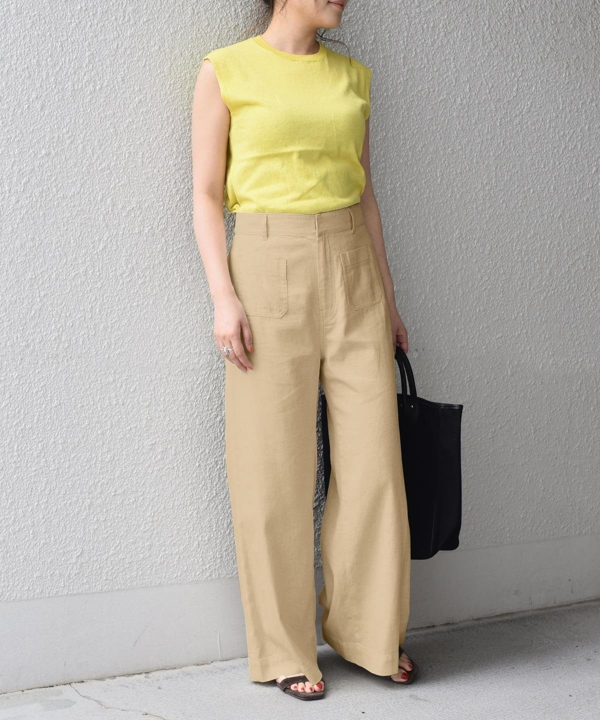 SHIPS any: リネンミックス ポケットパンツ