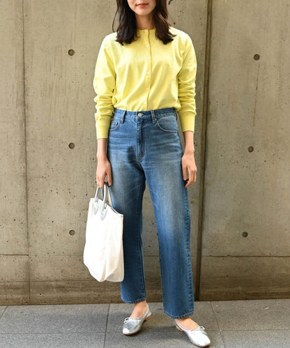 SHIPS any:〈ウォッシャブル〉ハイライズ ストレート デニムパンツ［SHIPS any DENIM］