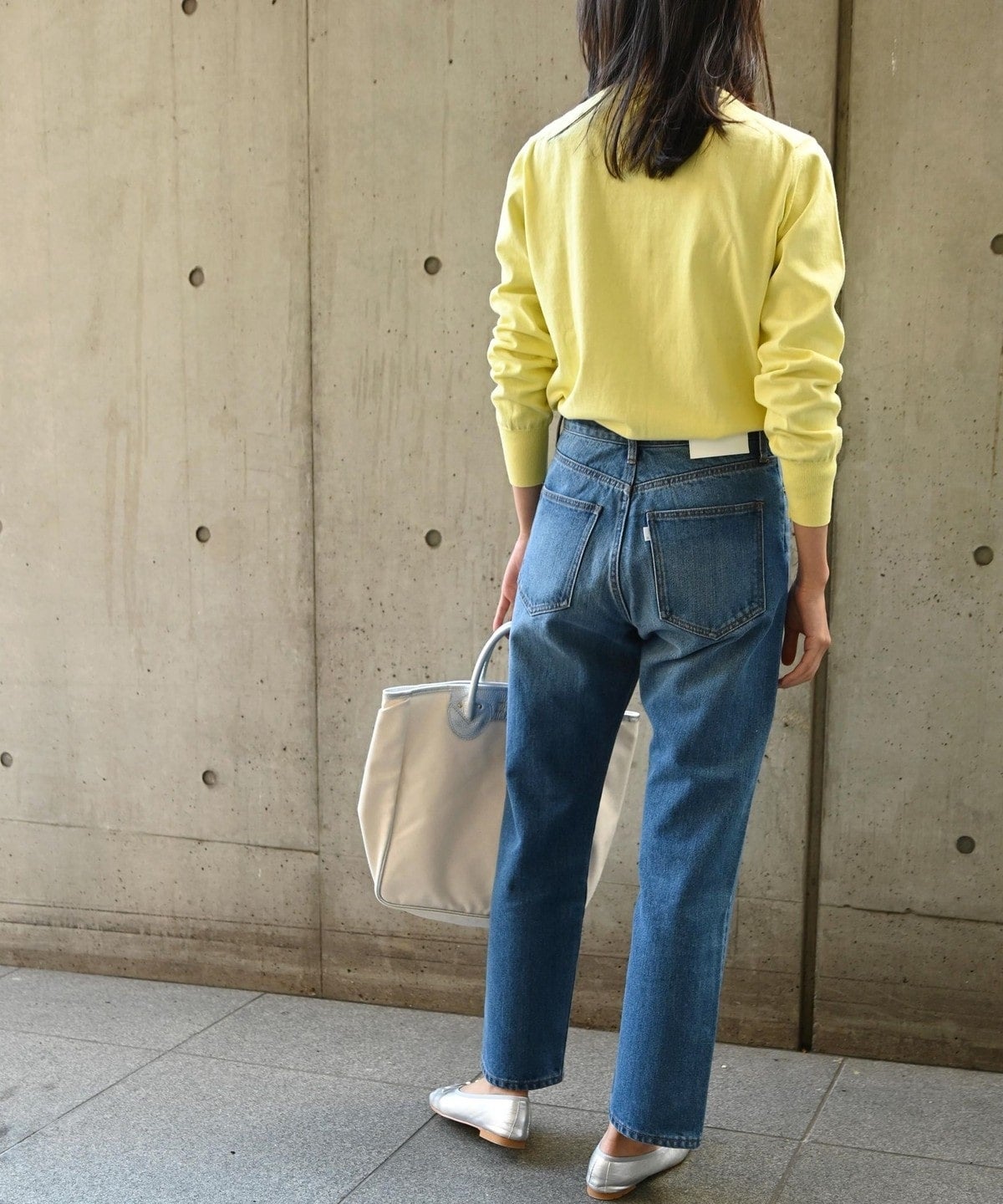 SHIPS any:〈ウォッシャブル〉ハイライズ ストレート デニムパンツ［SHIPS any DENIM］