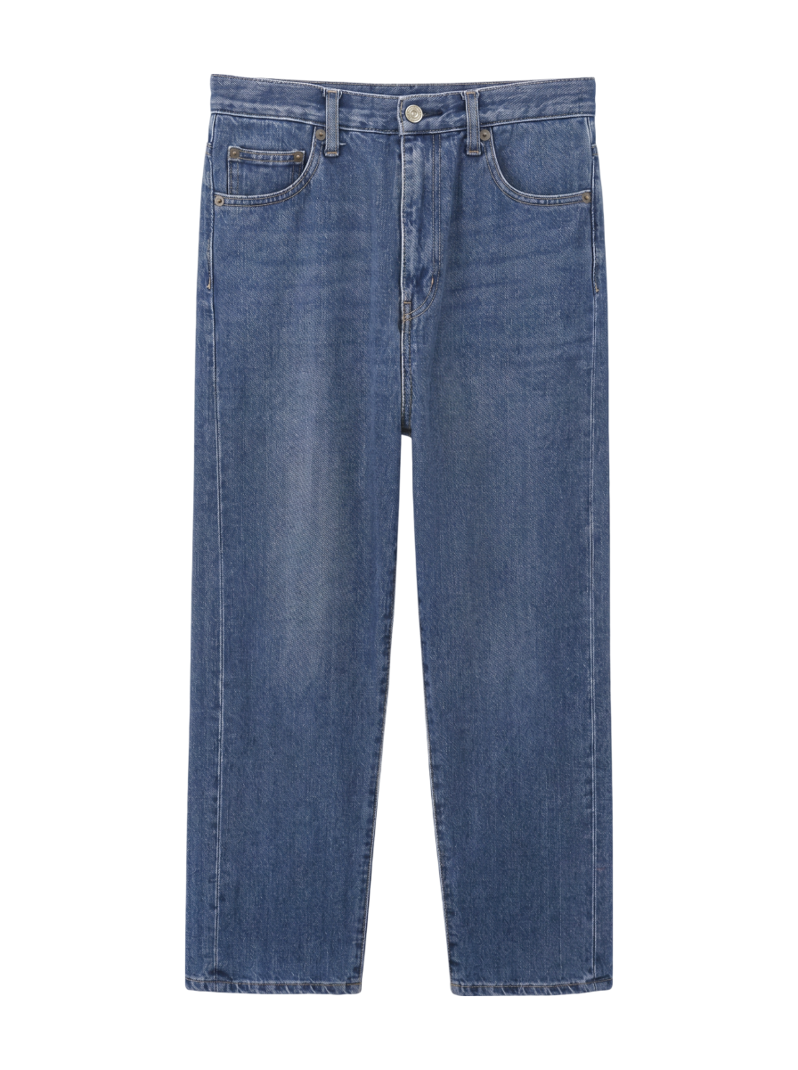 SHIPS any:〈ウォッシャブル〉ハイライズ ストレート デニムパンツ［SHIPS any DENIM］
