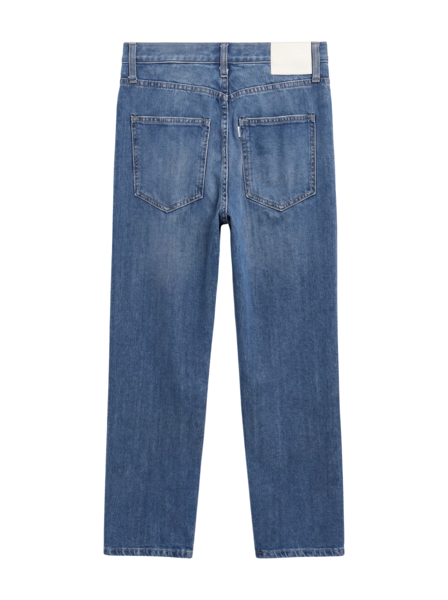 SHIPS any:〈ウォッシャブル〉ハイライズ ストレート デニムパンツ［SHIPS any DENIM］