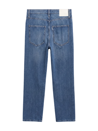 SHIPS any:〈ウォッシャブル〉ハイライズ ストレート デニムパンツ［SHIPS any DENIM］