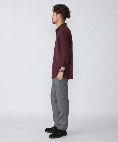 SHIPS: ネルヘリンボーン セミワイドカラーシャツ