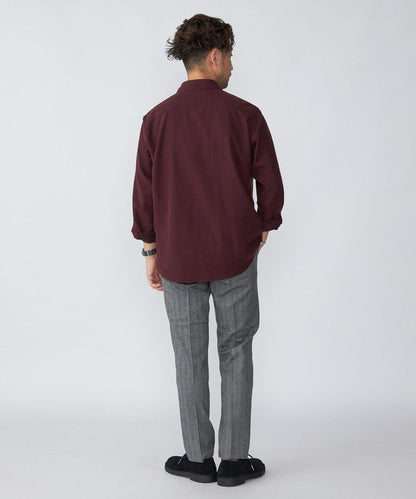 SHIPS: ネルヘリンボーン セミワイドカラーシャツ