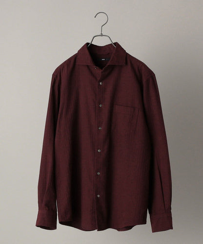 SHIPS: ネルヘリンボーン セミワイドカラーシャツ