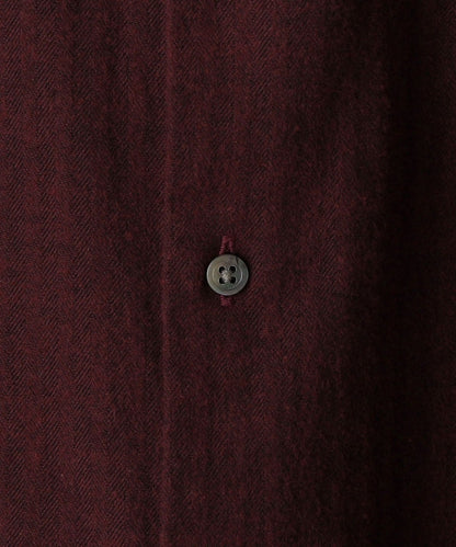 SHIPS: ネルヘリンボーン セミワイドカラーシャツ