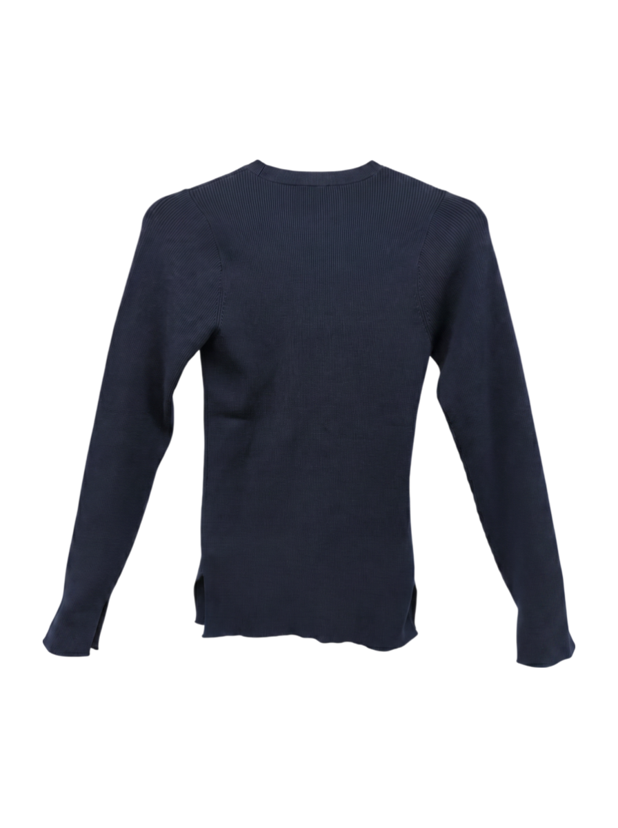 SHIPS Primary Navy Label:〈手洗い可能〉コットン リブ クルーネック プルオーバー