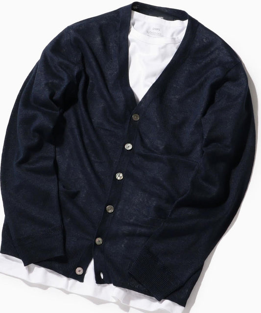 SHIPS: リネン Vネック カーディガン