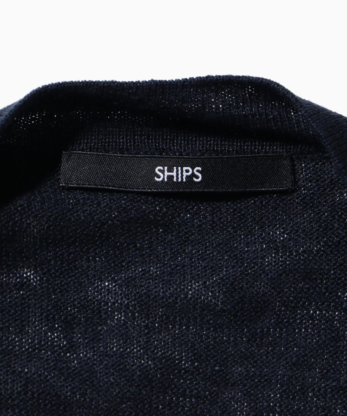 SHIPS: リネン Vネック カーディガン
