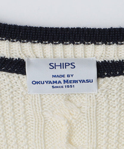 SHIPS: 奥山メリヤス チルデン ニット カーディガン