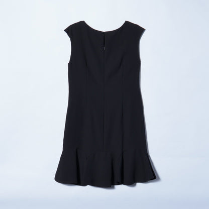 LB:BACK SATIN HEM KIRIKE DRESS