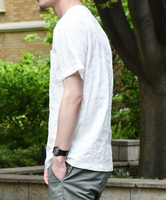 SHIPS: MADE IN JAPAN ジャガード/リーフ ポケット Tシャツ