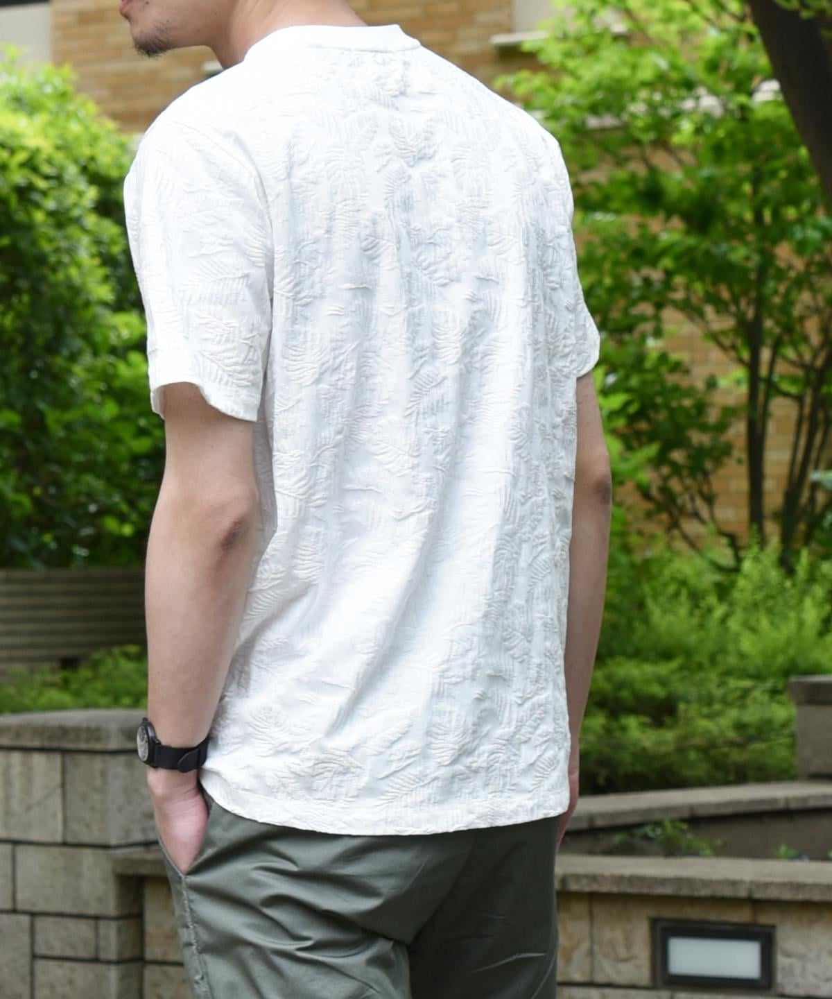 SHIPS: MADE IN JAPAN ジャガード/リーフ ポケット Tシャツ