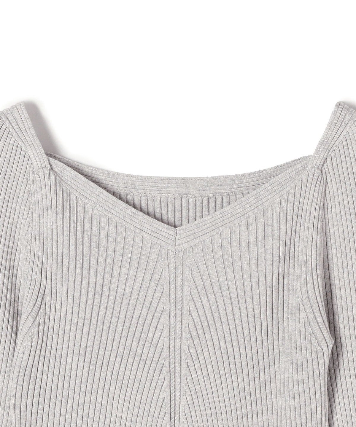 〈手洗い可能〉シルク ブレンド スクエア リブ ニット