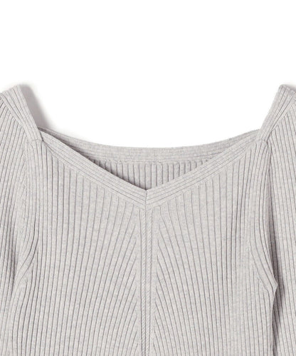 〈手洗い可能〉シルク ブレンド スクエア リブ ニット