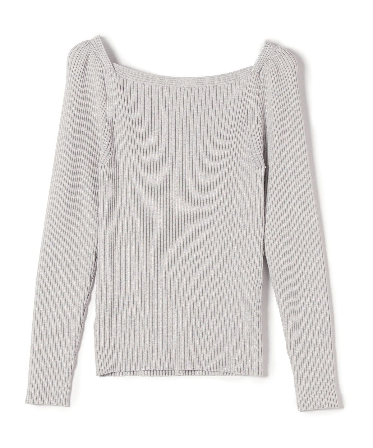 〈手洗い可能〉シルク ブレンド スクエア リブ ニット