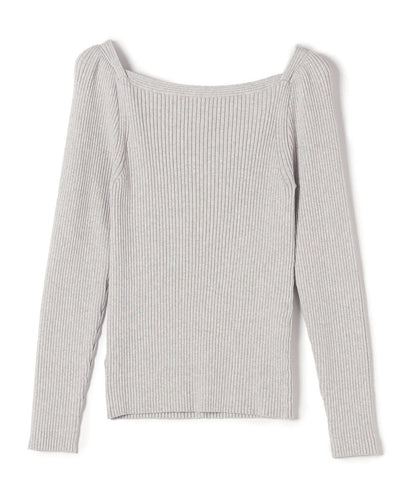 〈手洗い可能〉シルク ブレンド スクエア リブ ニット