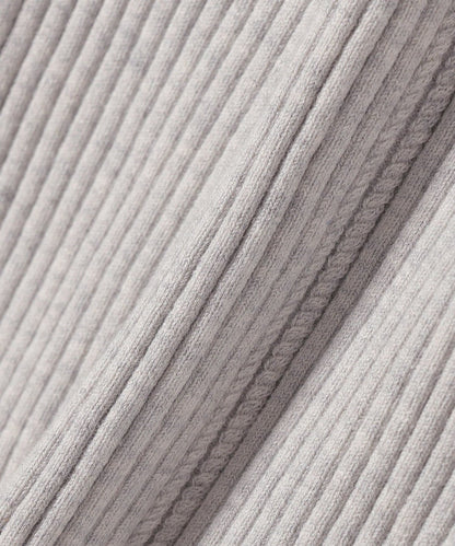 〈手洗い可能〉シルク ブレンド スクエア リブ ニット