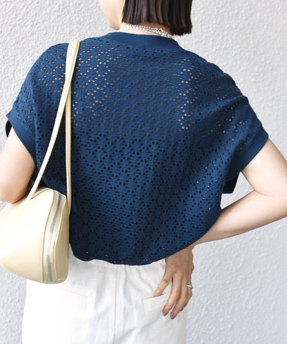 【WEB限定】〈手洗い可能〉アイレット クルーネック プルオーバー