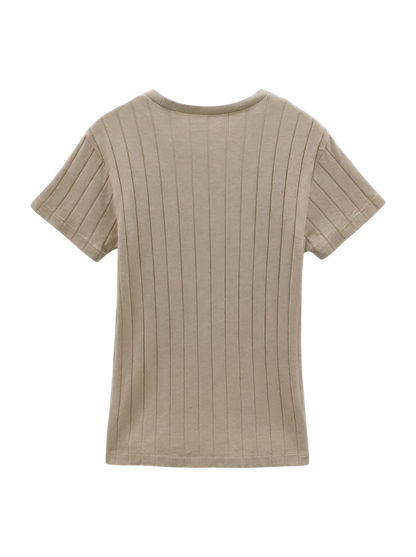 YOUNG&OLSEN:リブクルーネックTee