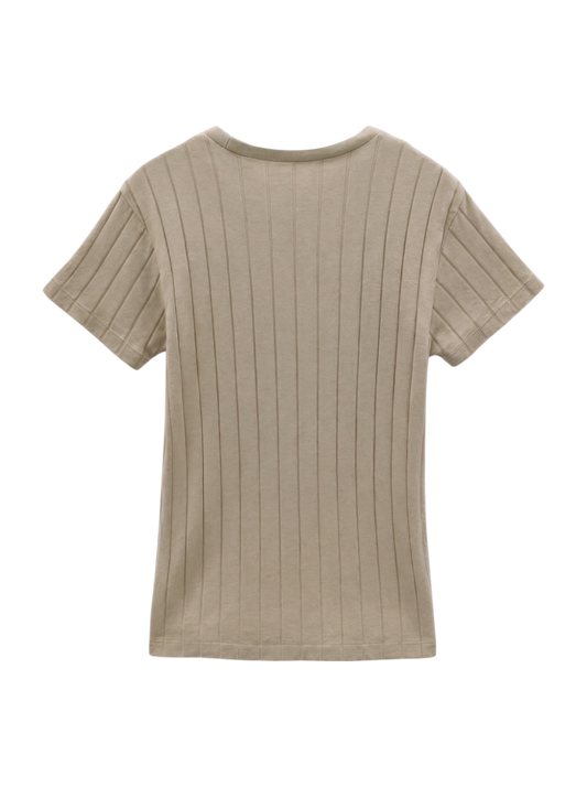 YOUNG&OLSEN:リブクルーネックTee