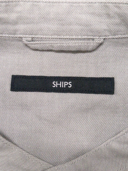 SHIPS: コットン/シルク ソフィアブル加工 バンドカラー シャツ