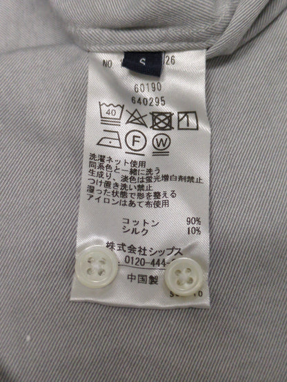 SHIPS: コットン/シルク ソフィアブル加工 バンドカラー シャツ