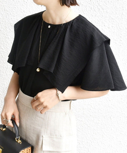 【WEB限定】〈手洗い可能〉セーラー カラー ピコ ブラウス