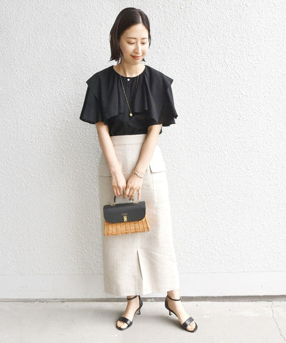 【WEB限定】〈手洗い可能〉セーラー カラー ピコ ブラウス