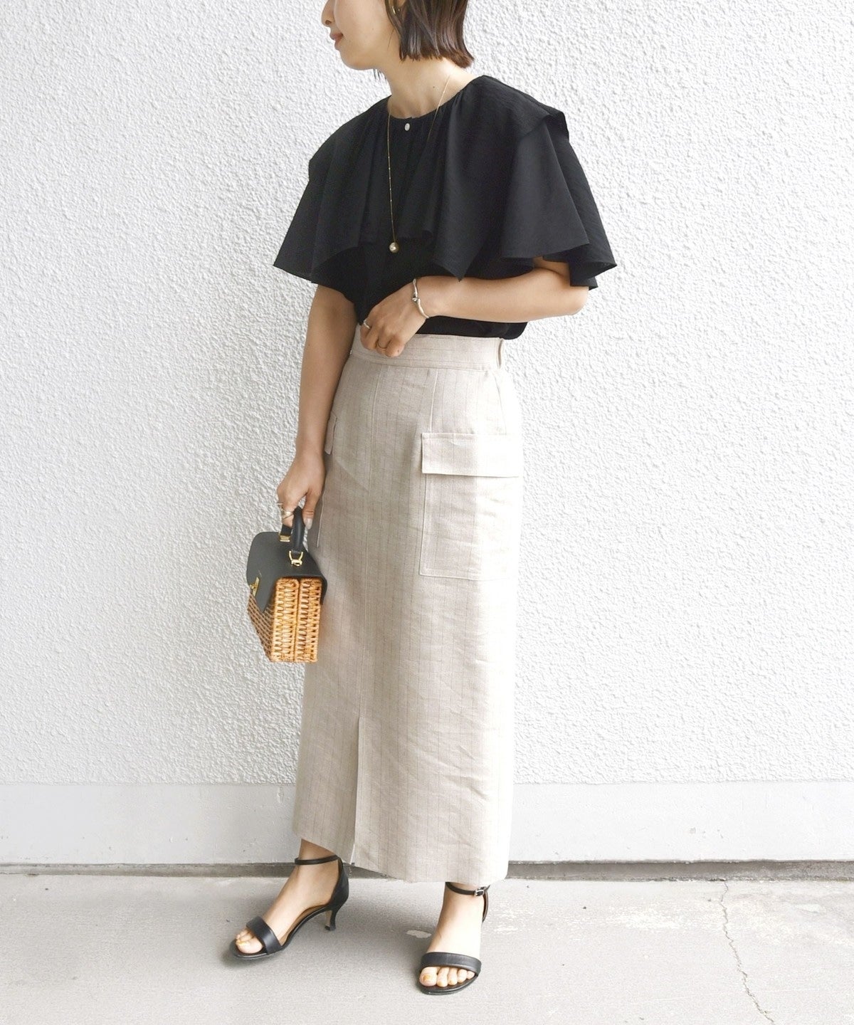 【WEB限定】〈手洗い可能〉セーラー カラー ピコ ブラウス