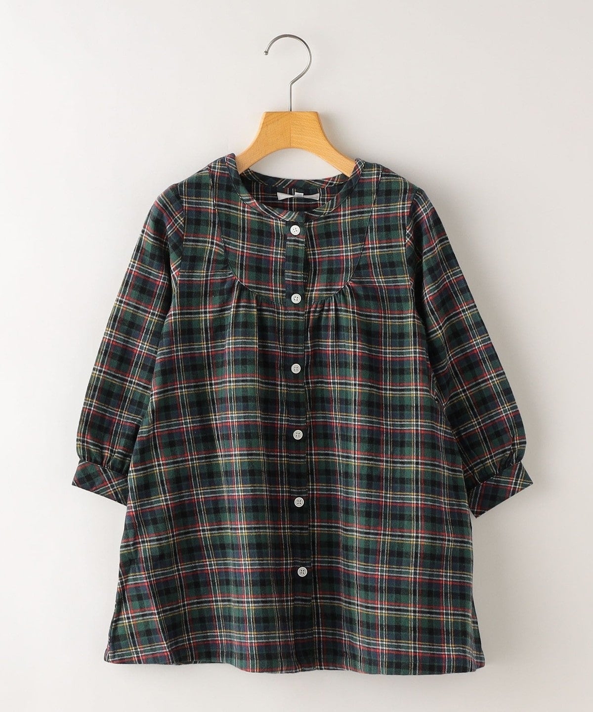 SHIPS KIDS:ネルチェック クルーネック シャツ ワンピース(100〜130cm)