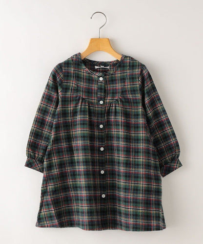 SHIPS KIDS:ネルチェック クルーネック シャツ ワンピース(100〜130cm)
