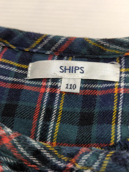SHIPS KIDS:ネルチェック クルーネック シャツ ワンピース(100〜130cm)