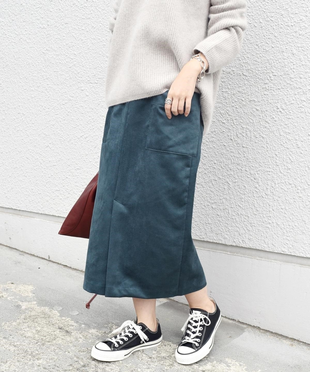 liflattie ships:フェイクスエードストレートスカート