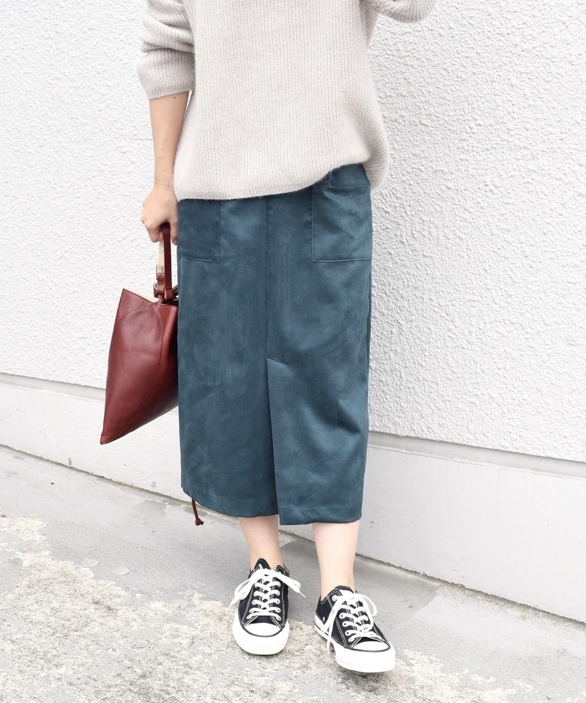 liflattie ships:フェイクスエードストレートスカート