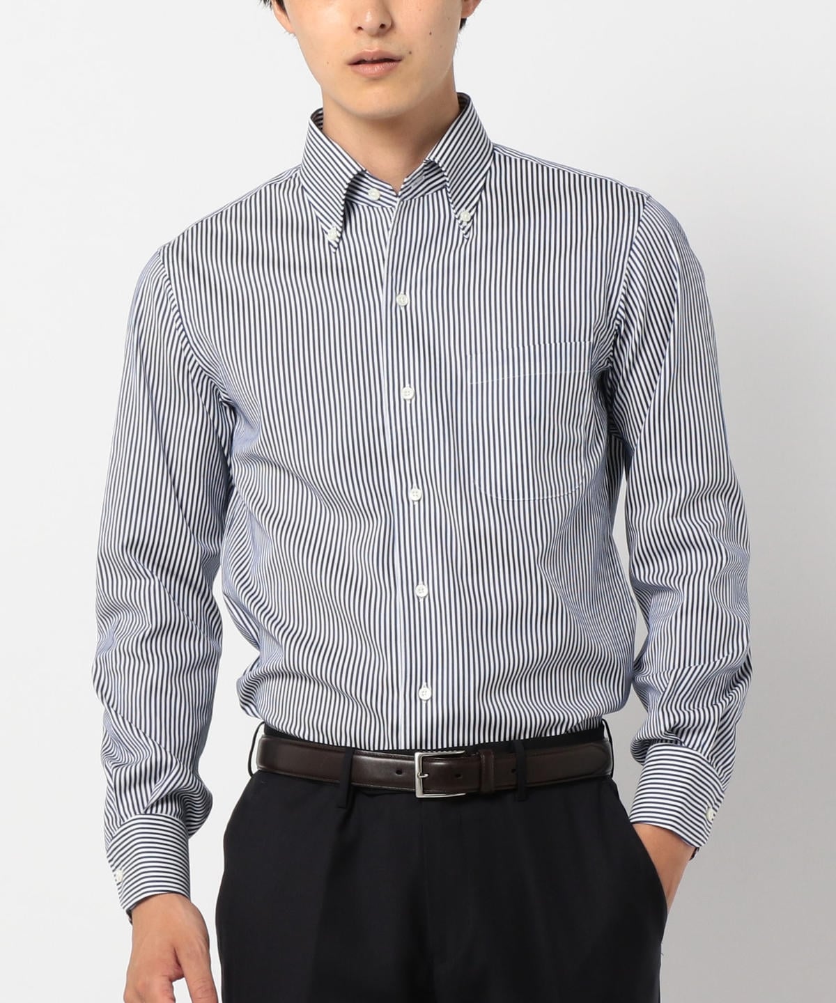 SD: ロンスト イタリアンボタンダウン シャツ(ネイビー)