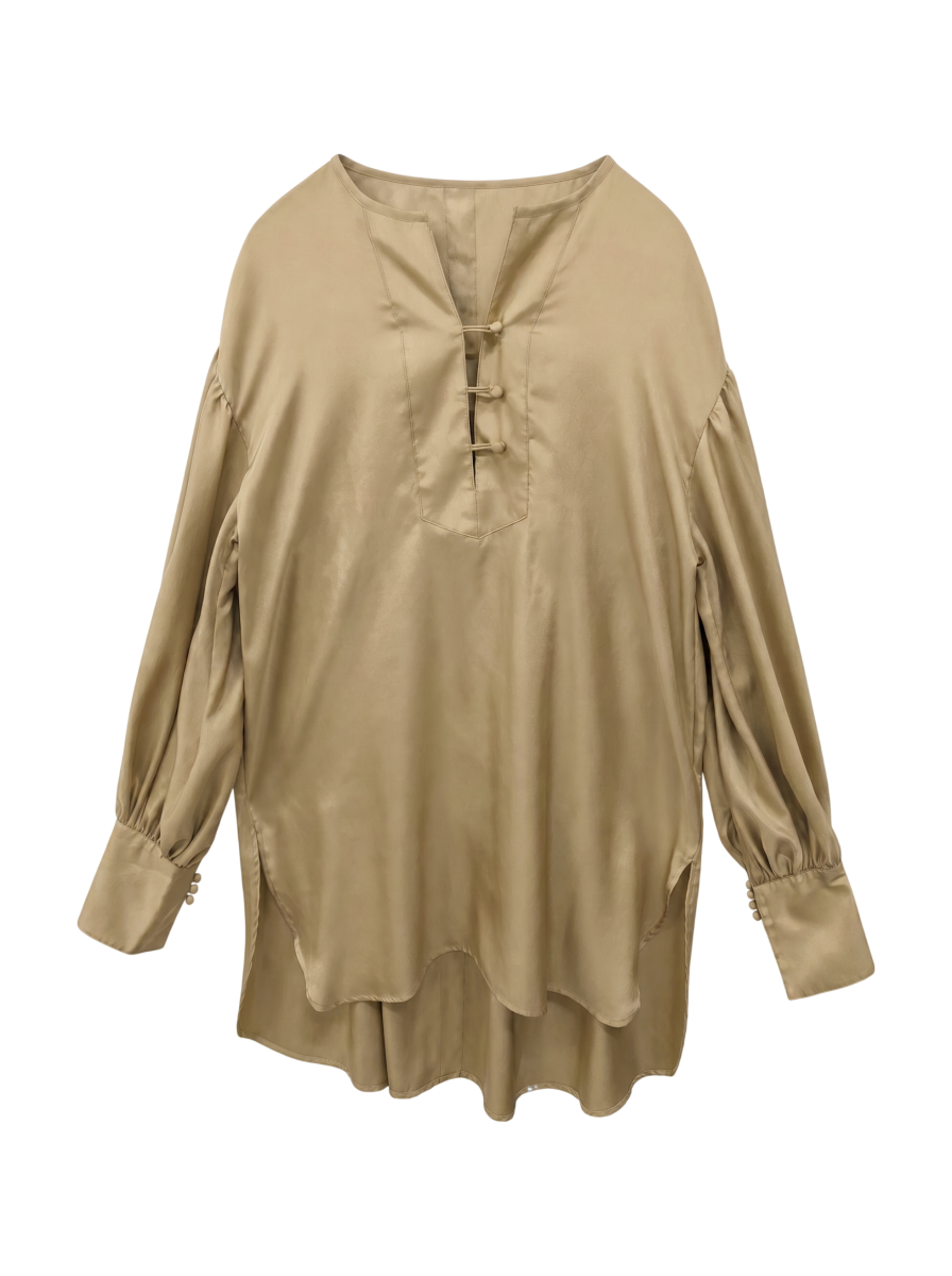 SHOP PRESSビッグサイズサテンチャイナシャツ