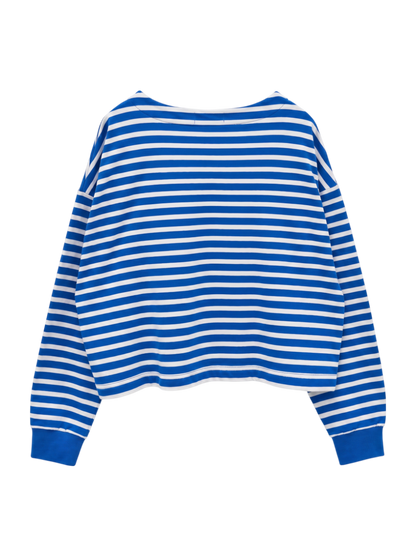 SHIPS Colors:ミニ ウラケ ボーダー クロップド トップス