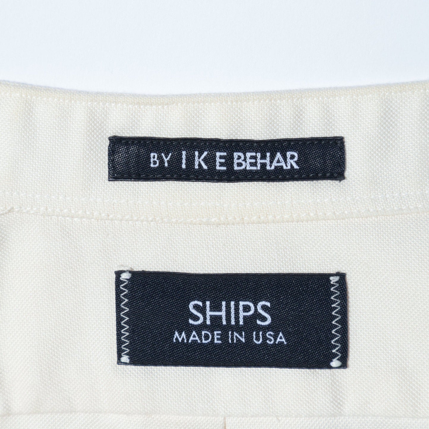SHIPS×IKE BEHAR: アメリカ製 オックスフォード バンドカラー シャツ