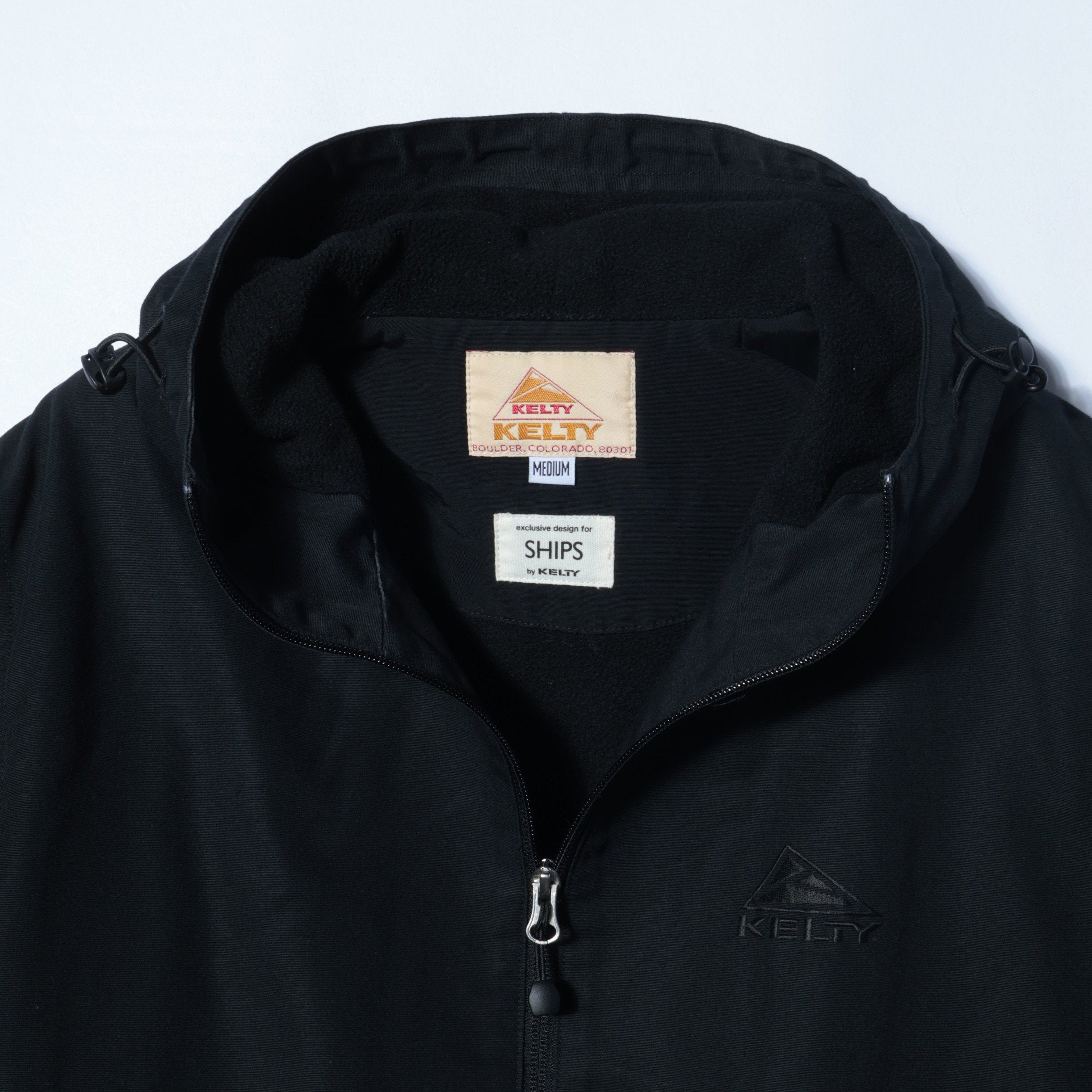 KELTY: 別注 裏起毛 フリース ジップ フード パーカー / M / ブラック