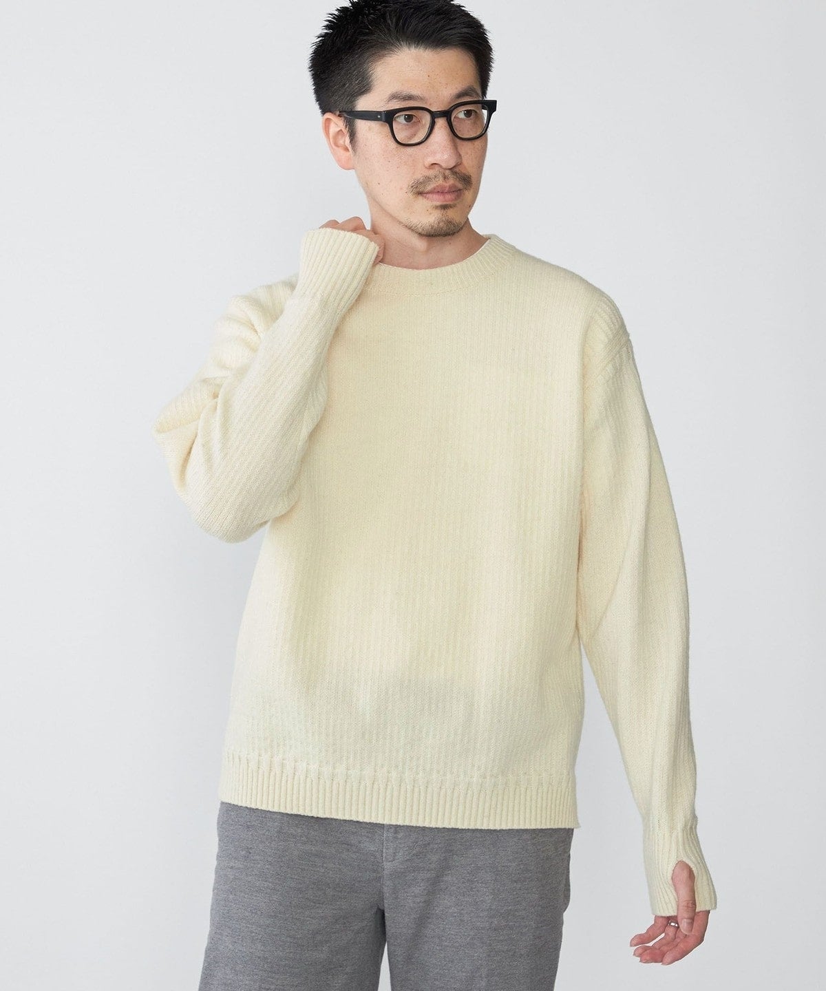 SHIPS: 奥山メリヤス ブリティッシュ ウール クルーネック ニット