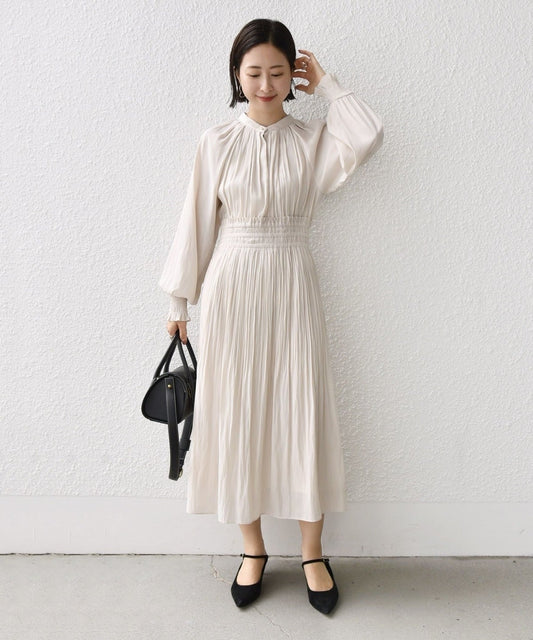 ウエスト シャーリング プリーツ ワンピース 24SS