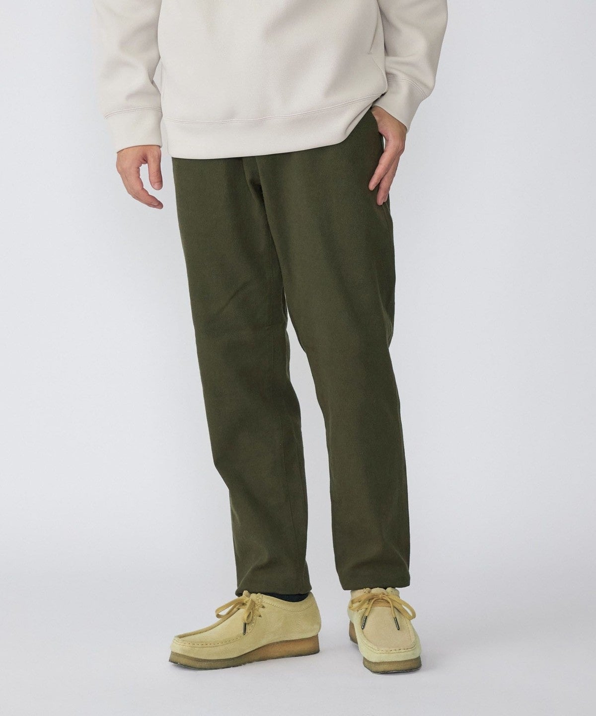 SHIPS: コットン/ウール ストレッチ カルゼ イージーパンツ